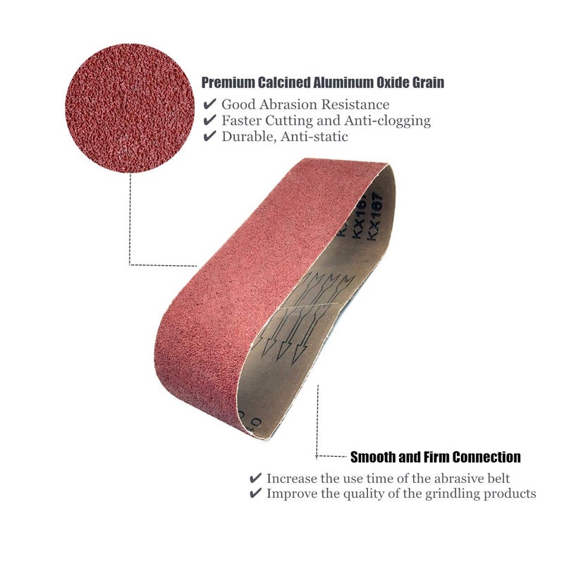 SHUTTLE GENIUS 4 x 24 Inch Sanding Belts | 60 Grit Aluminum Oxide Sanding Belt | Premium Sandpaper For Portable Belt Sander,18 Pack(4x24in,60 Grit) - Image 2
